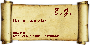 Balog Gaszton névjegykártya