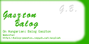 gaszton balog business card